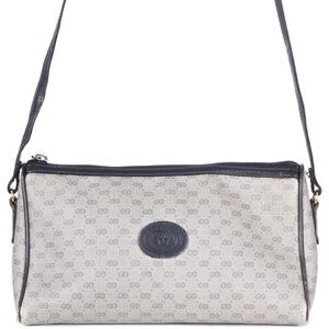 Vintage 80s Gucci Monogram GG Web Triangle Crossbody Bag